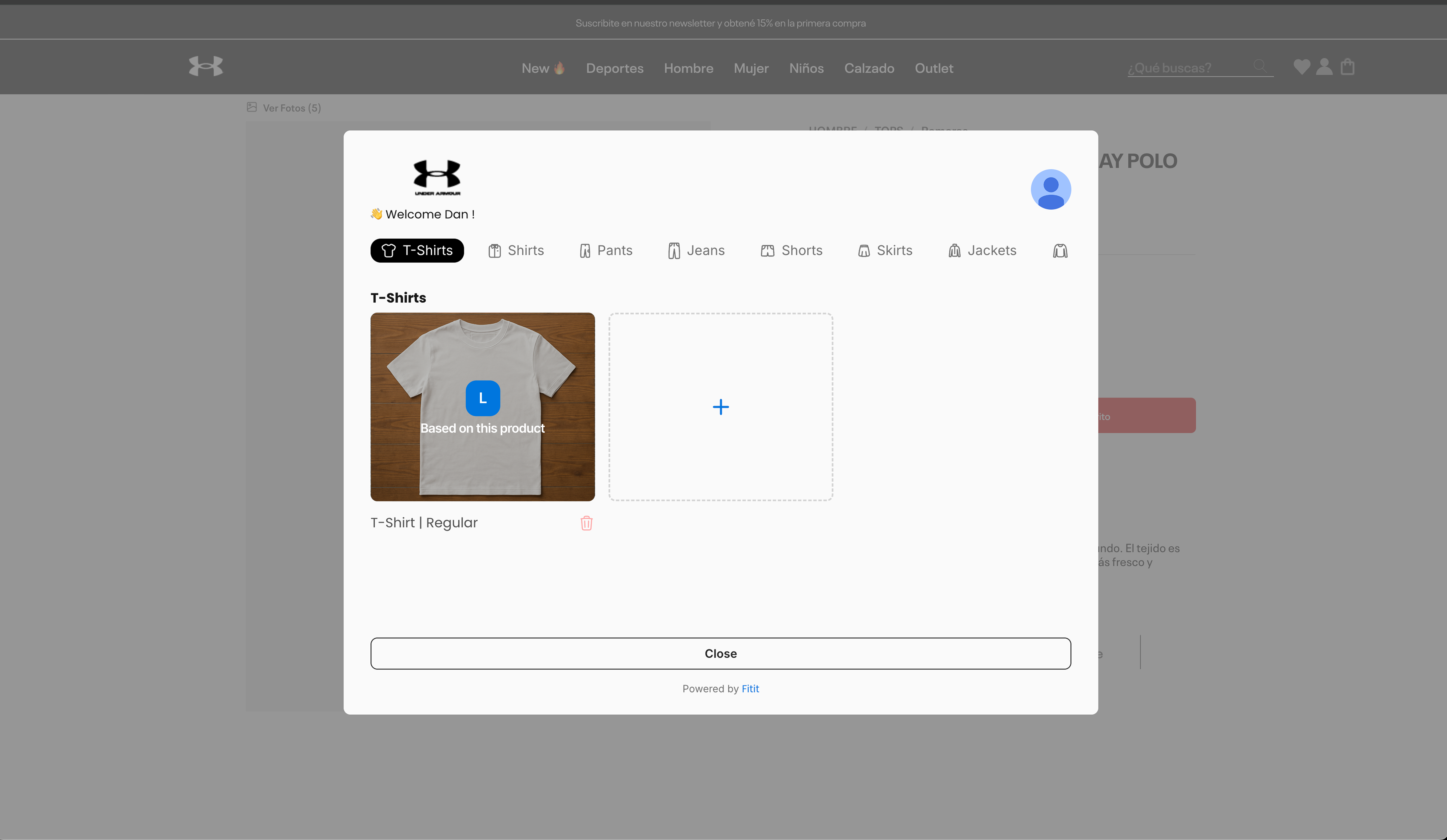 Size Advisor Mockup